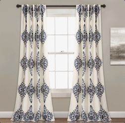 Brand New Keya Medallion Floral Room Darkening Thermal Curtain Panels Set of 2