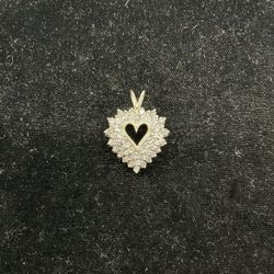 14k Diamond Heart Pendant 