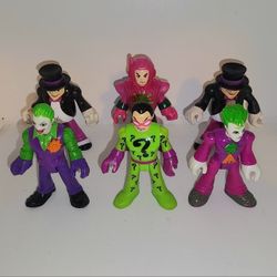 DC Comics Imaginext mini figures lot Riddler Joker Lex Luther Penguin 