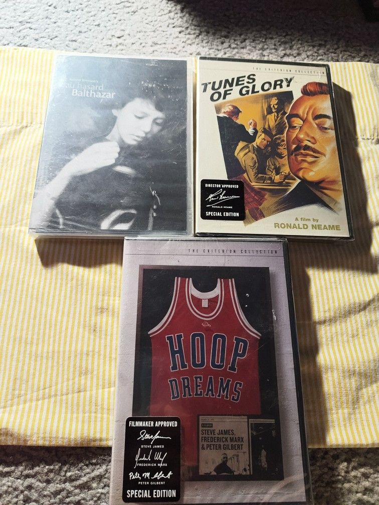 Criterion Collection DVD LOT RARE Au Hashard Balthazar + Hoop Dreams Oop DVDs