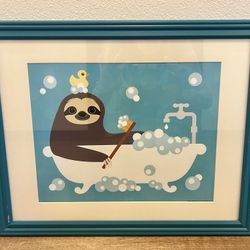 Sloth Bubble Bath Wall Art