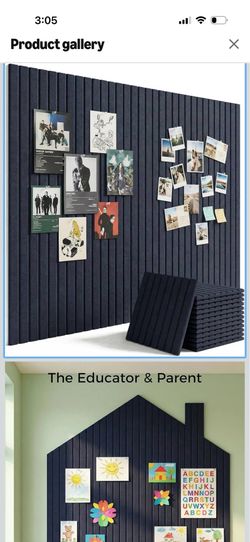 thia 12-Pack Felt Bulletin Board Tiles 48"x36", Modular Pin Board for Smooth Walls, Cork Board Alternative for Notes & Photos, 0.35" Thick, 70 Adhesiv