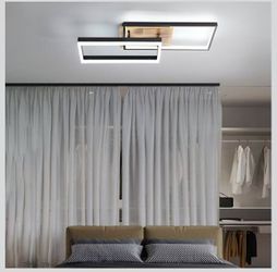 Modern Chandeliers Ceiling Light,LED Square Chandelier 32W Semi Flush Mount Ceiling Lamp Geometric Linearing Indoor for Kitchen Bedroom Office Living 