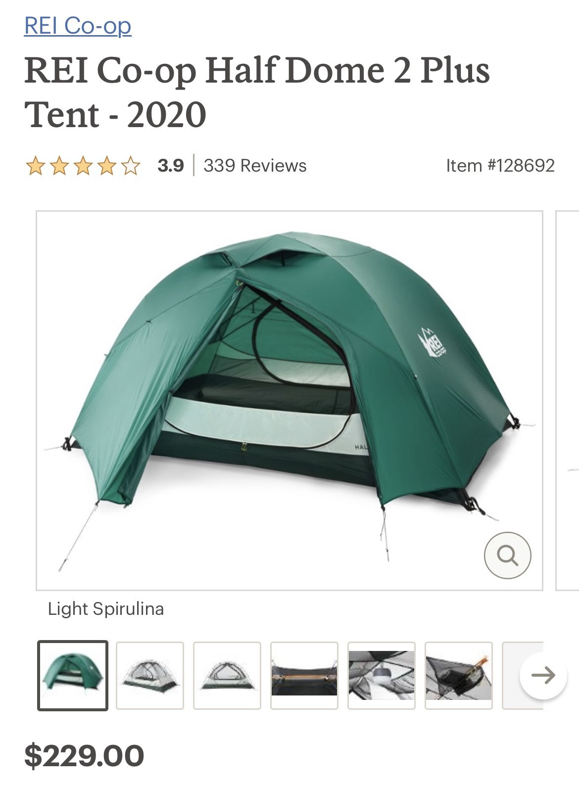 REI Co-op Half Dome 2 Plus Tent - 2020 Brand New