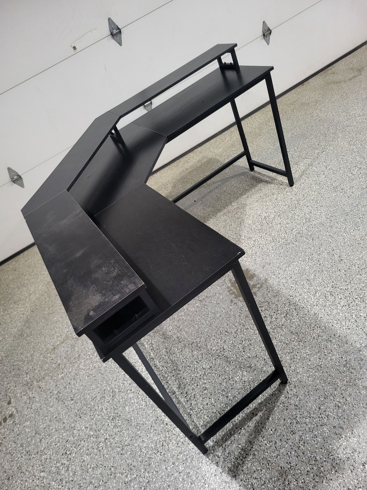 Black Tribesigns L-Shaped Corner Gaming Desk