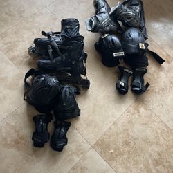 2 Pairs Of Rollerblade Sets+safegear