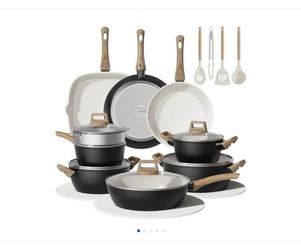 24Pc Ceramic Nonstick Pots and Pans Set  NEW