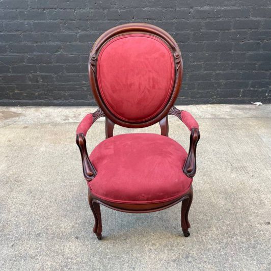 Antique French Style Carved Wood Arm Chair, c.1950’s-Delivery Available