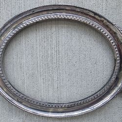 Vintage TERESA Silver Plated Oval Frame Ornate Footed Picture Frame 11.5”
