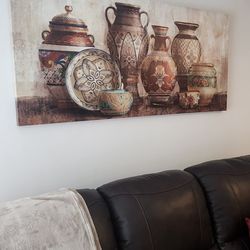 Hermoso Cuadro Decorativo de Vasijas - Estilo Mediterráneo / Rústico