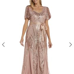 Long Mother of the Bride Dress Formal R&M Richards blush 20w