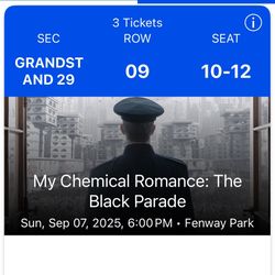 MY CHEMICAL ROMANCE TICKETS 