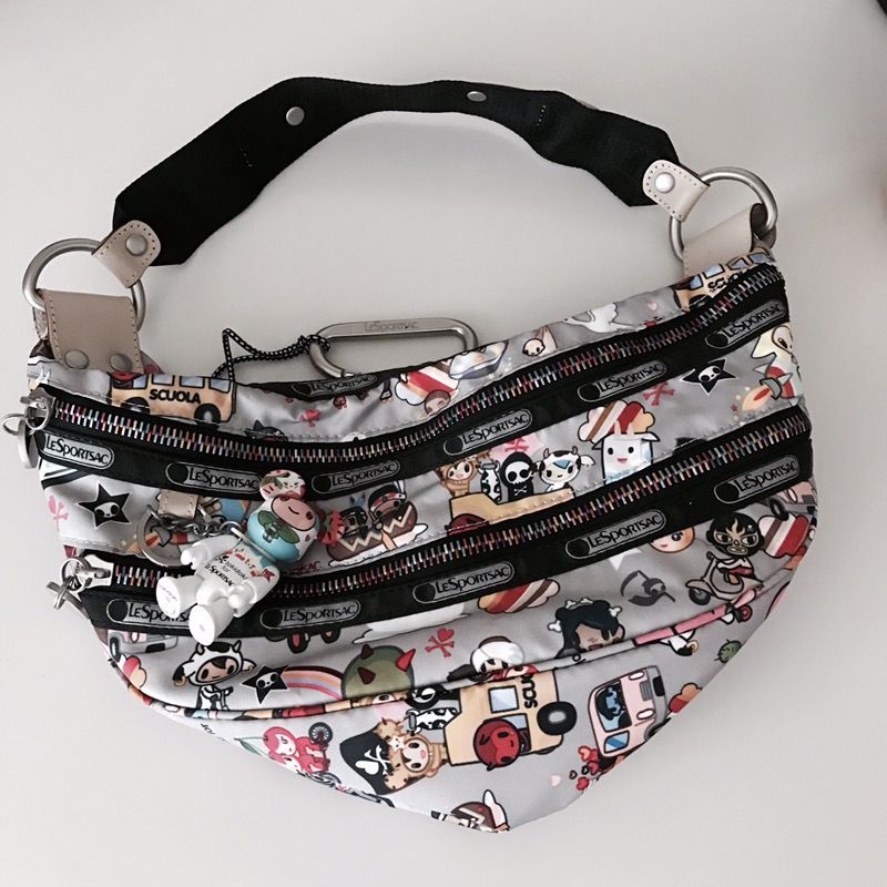 Authentic Tokidoki for Lesportsac L’Amore Love Bella Shoulder Bag With Qee Bear