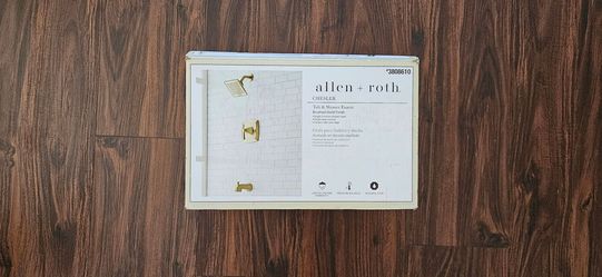 New Allen + Roth Chesler Brushed Gold Bath and Shower Faucet with Valve