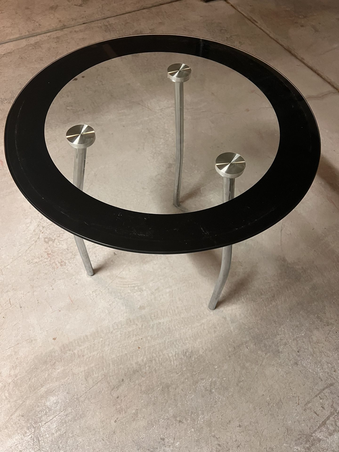 2 Round Tempered Glass End Tables