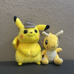 Pokemon Plush: Detective Pikachu And Dragonite