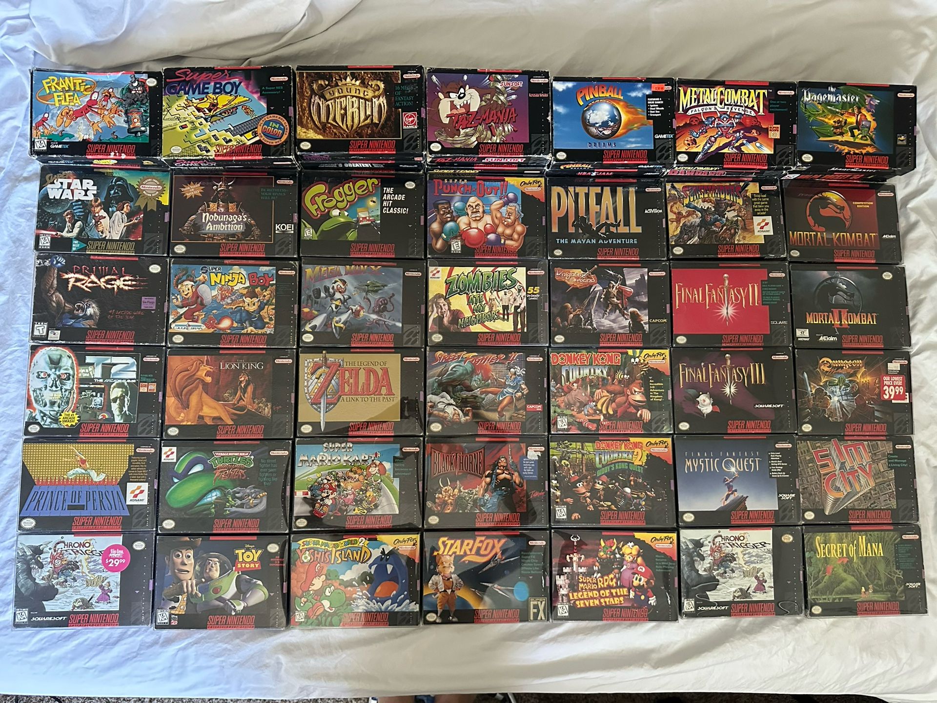 Super Nintendo Collection Games With Original Boxes