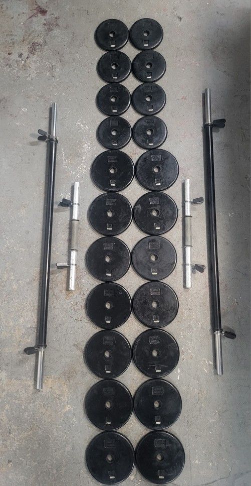 Weight Standard Set #90lbs And Workout Bars 