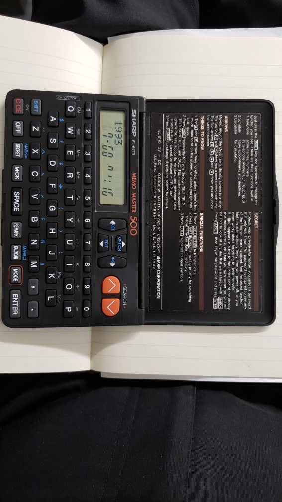 SHARP ELECTRONIC ORGANIZER MEMO MASTER ALARM 500