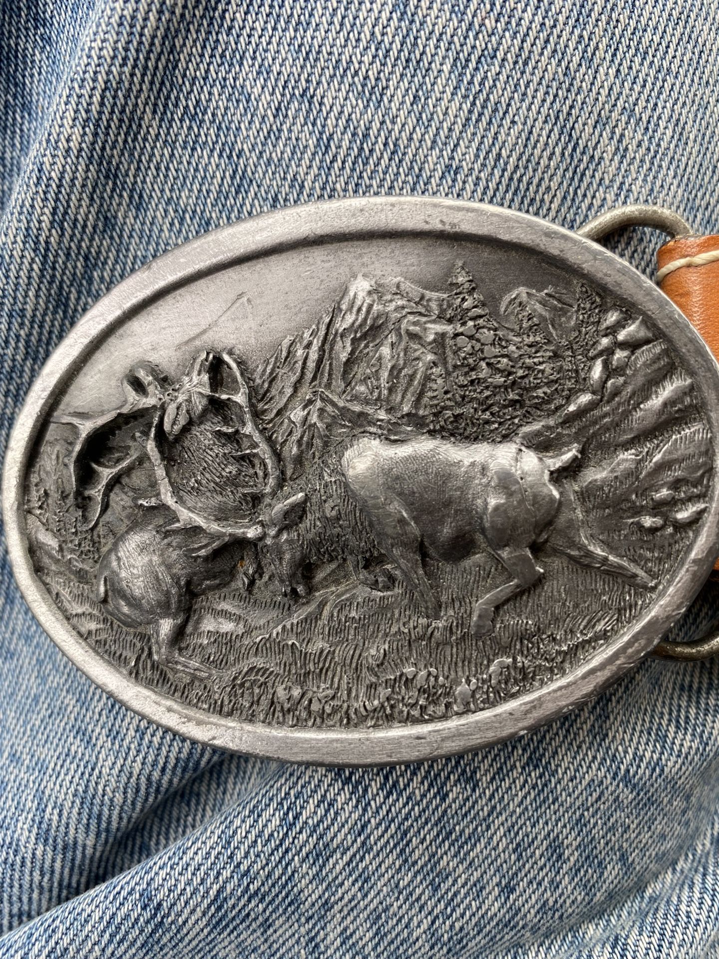 Vintage Siskiyou Belt Buckle W/Hidden Leather Belt