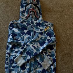 Bape Shark Hoodie Blue Camo (Bought in Japan)
