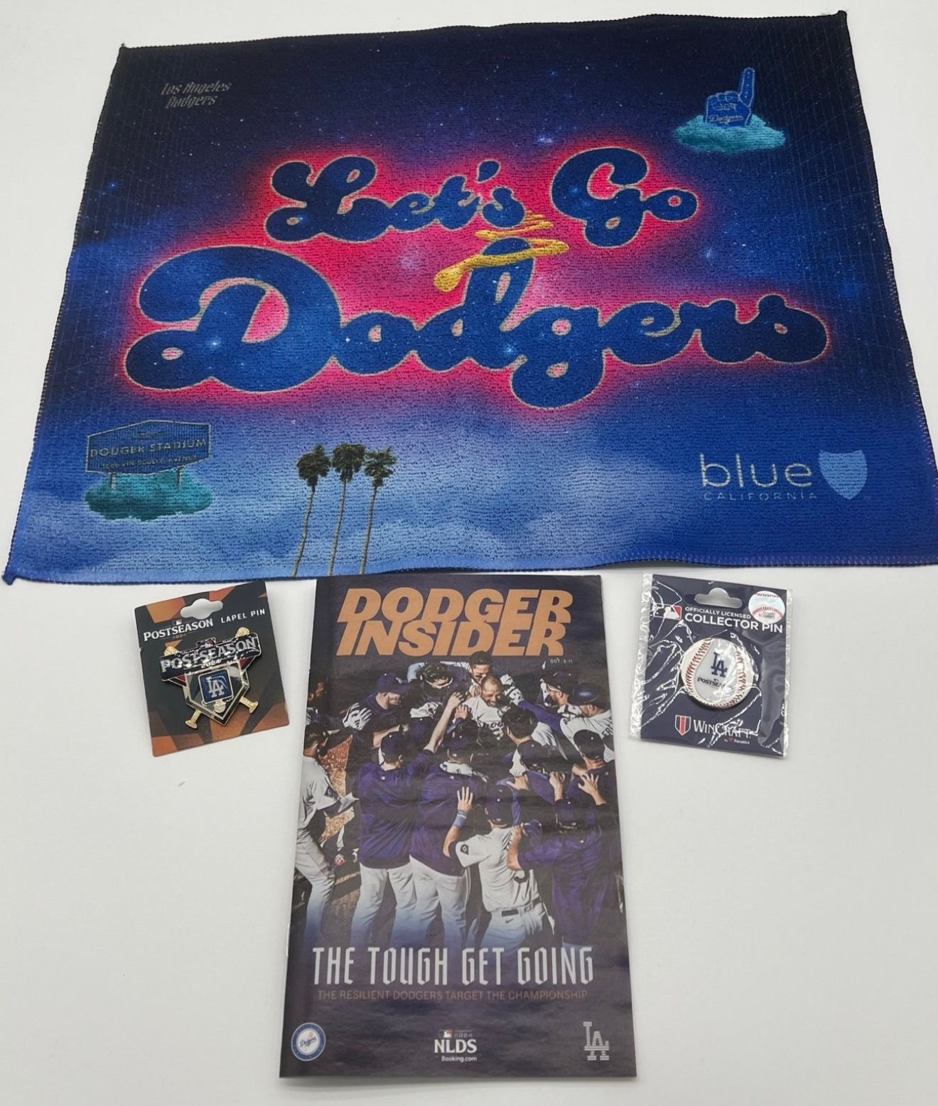Los Angeles Dodgers 2024 NLDS Game 2 Rally Towel SGA, Pins & Program