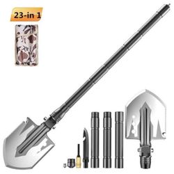 NEW! Ultimate Survival Tool 23-in-1 Folding Shovel