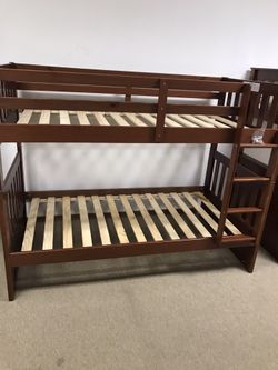 Twin solid wood bunk bed on sale!
