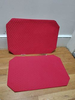 Red Design Place Mats For Kitchen Table 6 Altogether Brand New