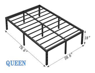 Black Metal Queen Bed frame 18” Height