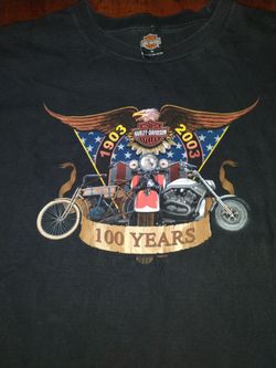 Harley Davidson Men tshirt shirt top casual bike motorcycle 100 year 2002 XL $20.00
