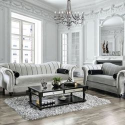Brand New Super Plush Grey Sofa & Loveseat (Pillows Included)