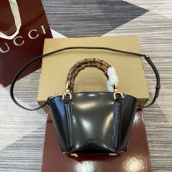 Gucci new bamboo bag tote bag lacquered vegetable basket shoulder crossbody handbag women's bag  size：W16（27）xH14x11.5cm