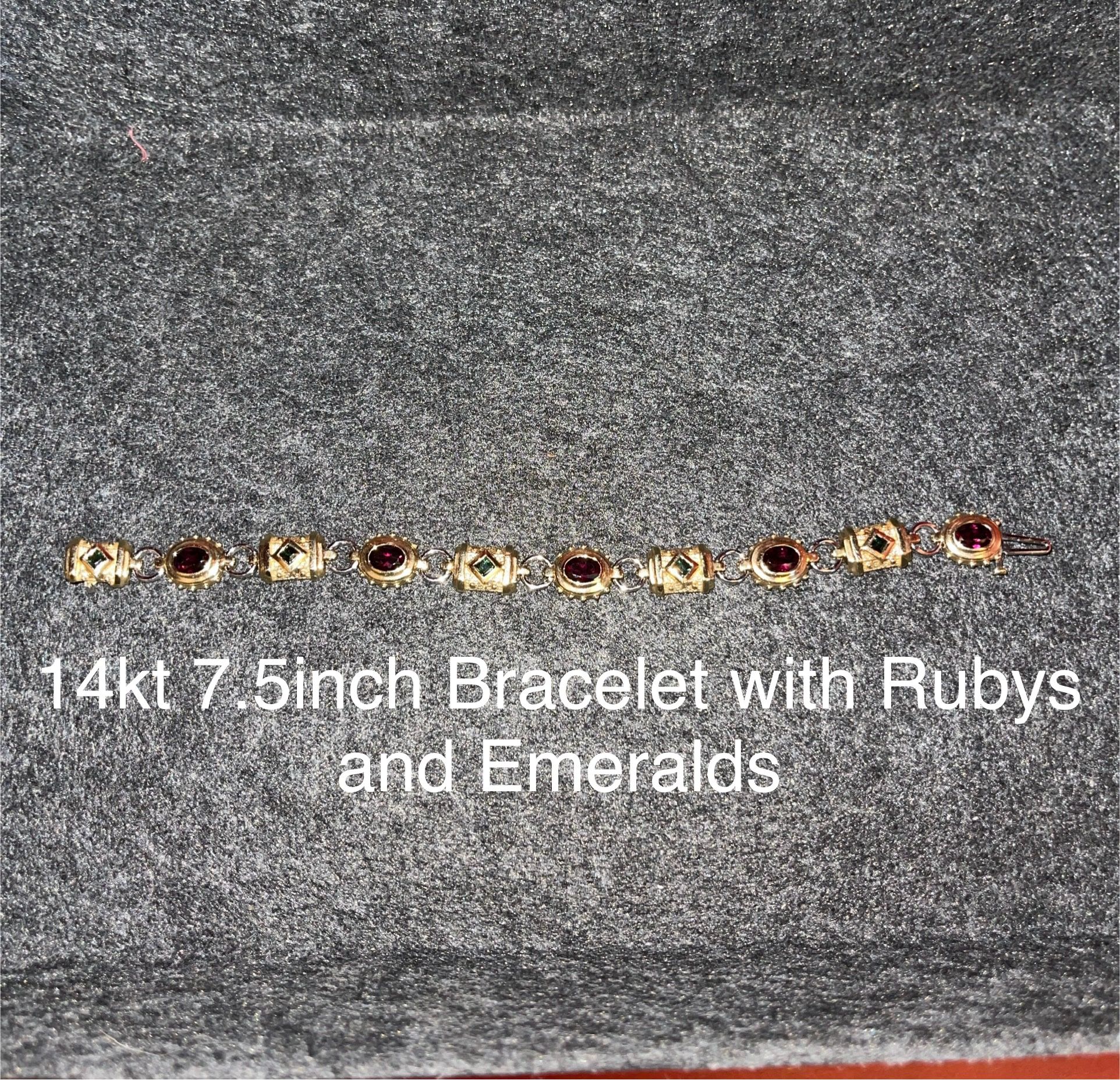 Gold Bracelet W/Rubies