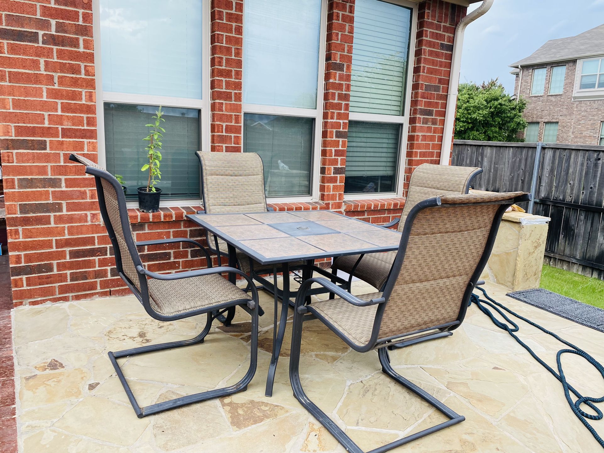 Patio Table With 4 Swing Chairs