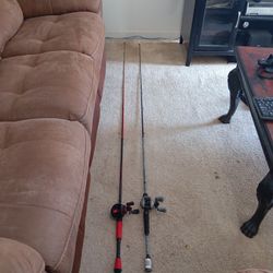 2 Abu Garcia Baitcast Combo Fishing Rods 
