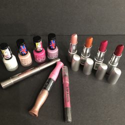 Lot 11 Bundle Lipstick Nail Polish Lip Pencil Mascara Lip Gloss.  