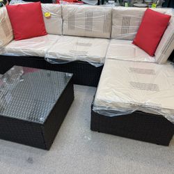 Outdoor Sectional With Table New Fully Assembled 