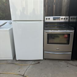 Fridge And Stainless Steel Electric Stove Brand Frigidaire Everything Works Great With 2 Months Warranty 