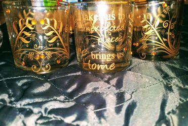 Set Of 3 Glass Votive Holders