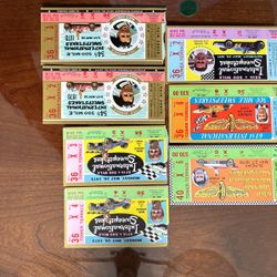 7 Indianapolis 500 Race Tickets 2-1970/ 1971/2-1973/1977/1979