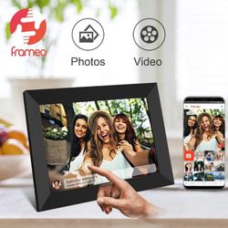 FRAMEO 10.1 Inch Smart WiFi Digital Photo Frame 1280x800 IPS LCD Touch Screen, Auto-Rotate Portrait and Landscape, Built in 32GB Memory, Share Moments