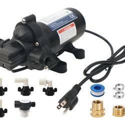 T33 Automatic On-Demand Diaphragm Pump 115Vac, 4.0GPM, 45PSI, Industrial Water Pressure Pump for Kitchen, Bathroom, RV, Marine Yacht, Caravan, Garden