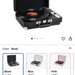 Record Player Suitcase Portable With Bluetooth New 