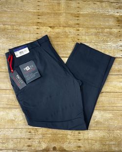 Tommy Hilfiger Navy Solid Stretch Modern-Fit Dress Pants Mens Size 42W 30L