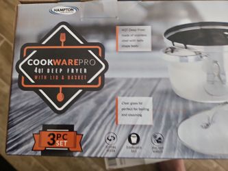 Cookwarepro 4quart Deep Fryer with Lid and Basket