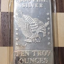 1981 Ten Troy Ounces  .999 Fine Silver Bar 