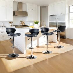 Swivel Upholstered Adjustable bar stool 24-33 inch height adjustable - 17.9" x 18.5" x 31.7"