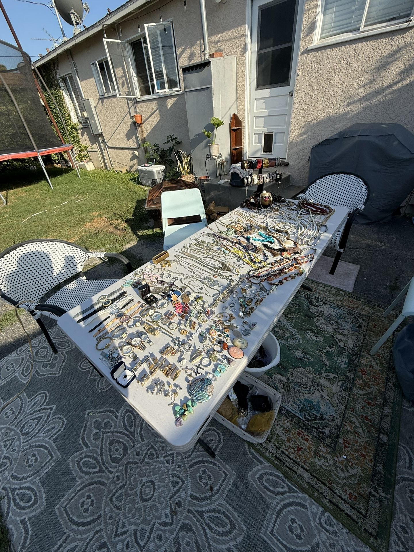 Jewelry Lot 6ft Table Filled With Vintage To Recent 925 Silver 50s Costume Jewelry Michael kors