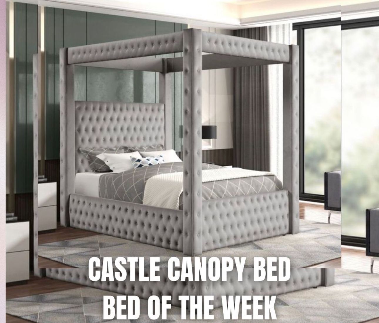 NEW CANOPY BED QUEEN AND KING SIZE WITH 11inch MATTRESS AND FREE